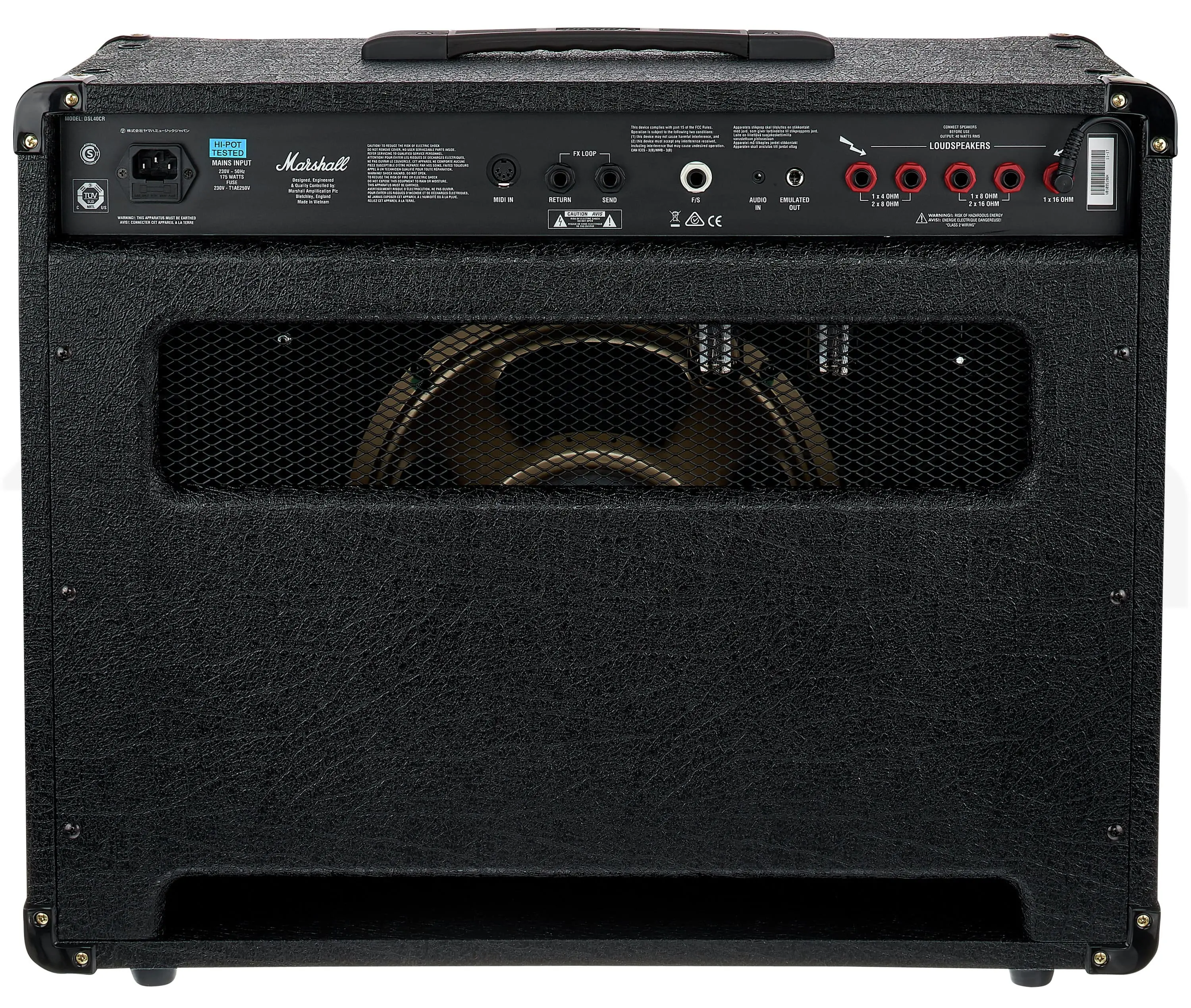 Marshall DSL40CR – hátlap